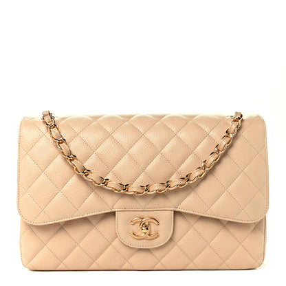 Chanel Caviar Quilted Jumbo Double Flap Beige Clair 1 of 12