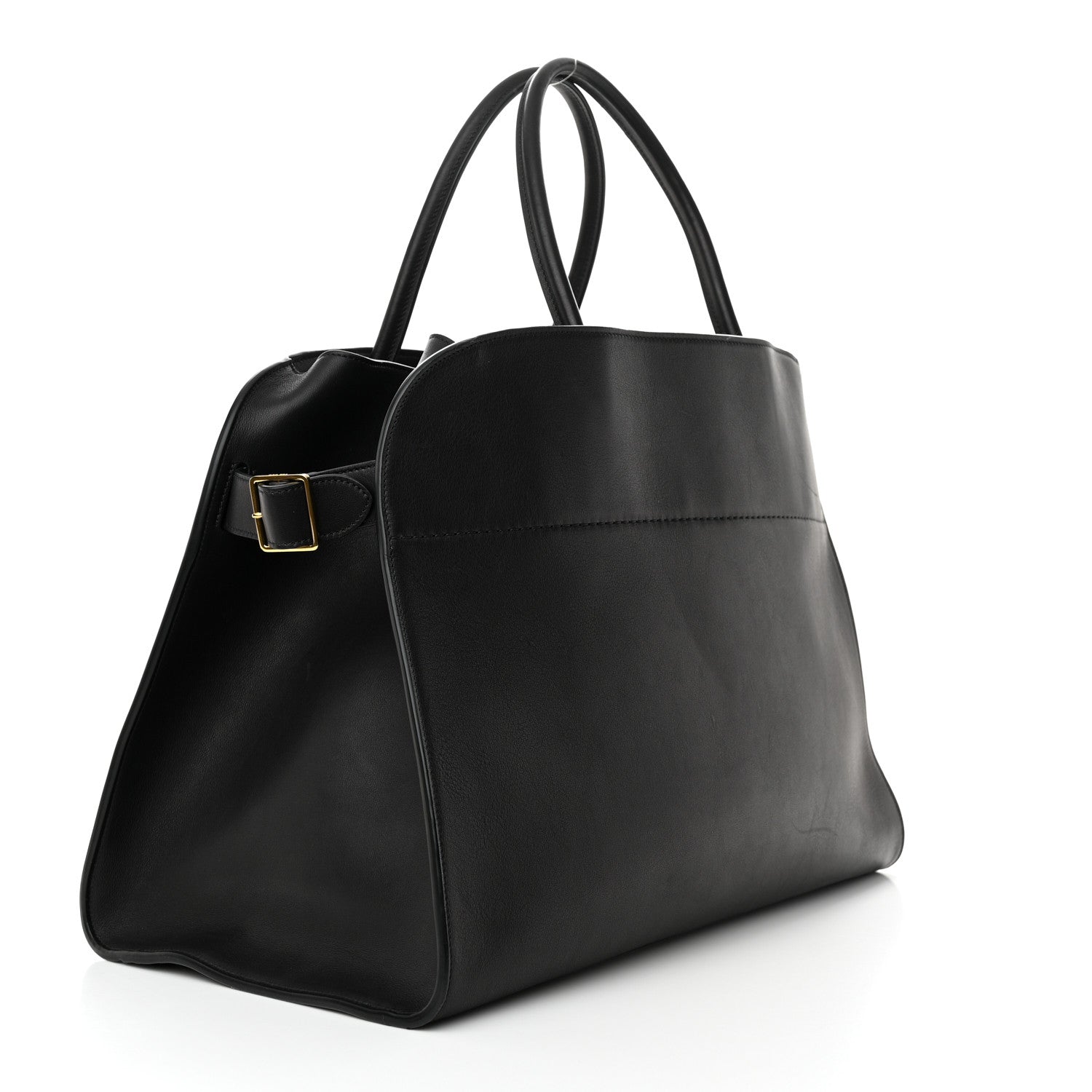 The Row Polished Saddle Calfskin Soft Margaux 17 Black 3 of 10