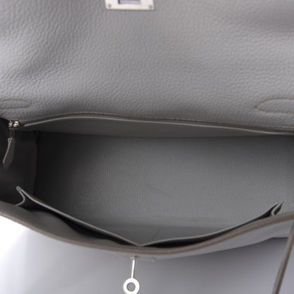 Hermes Taurillon Clemence Kelly Retourne 32 Gris Perle 5 of 13