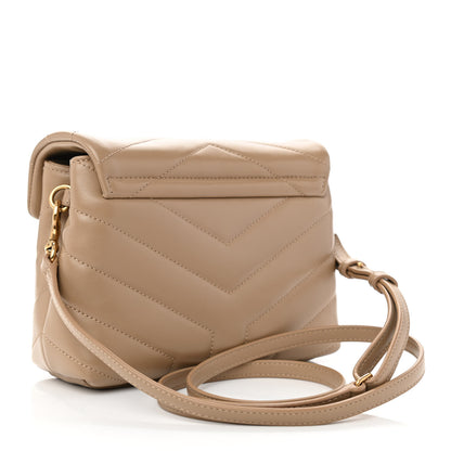 Saint Laurent Calfskin Y Quilted Monogram Toy Loulou Crossbody Bag Dark Beige 2 of 7