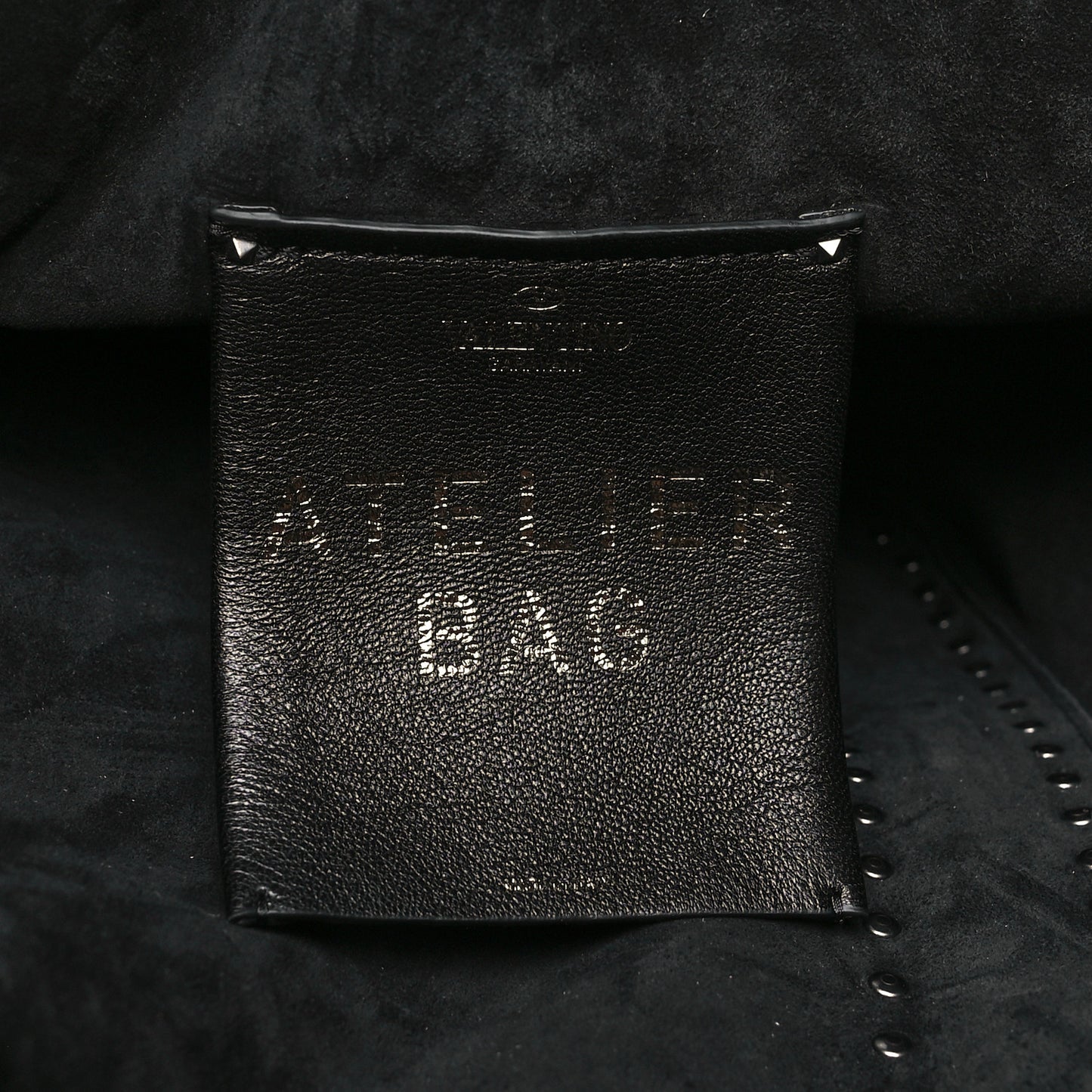 Calfskin Rockstud Hobo Tote Black