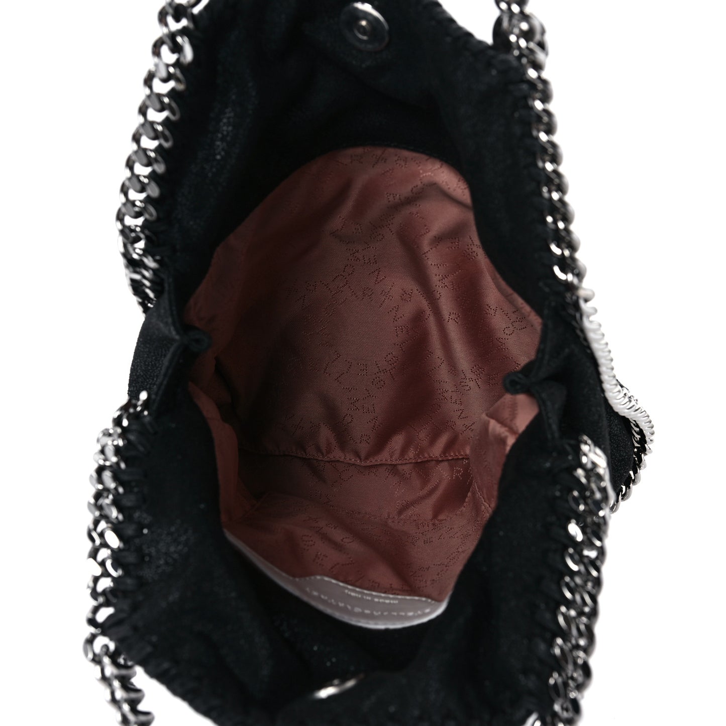 X ED CURTIS Shaggy Deer Logo Embroidered Mini Falabella Fold Over Tote Black