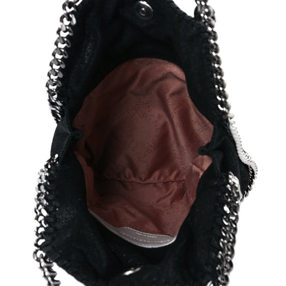Stella McCartney X ED CURTIS Shaggy Deer Logo Embroidered Mini Falabella Fold Over Tote Black 6 of 9