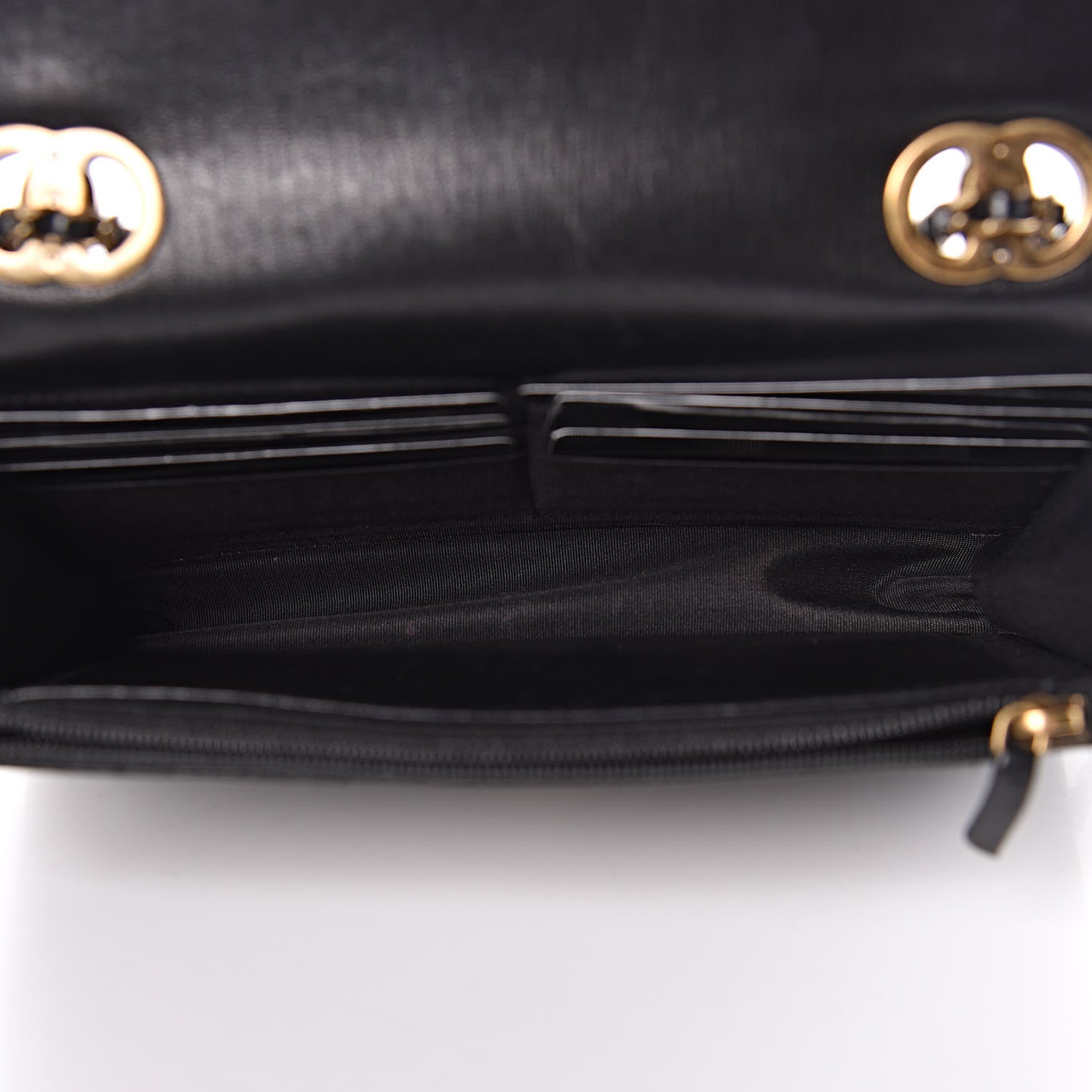 Chanel Calfskin Quilted CC Eyelet Wallet On Chain WOC Black 6 of 17