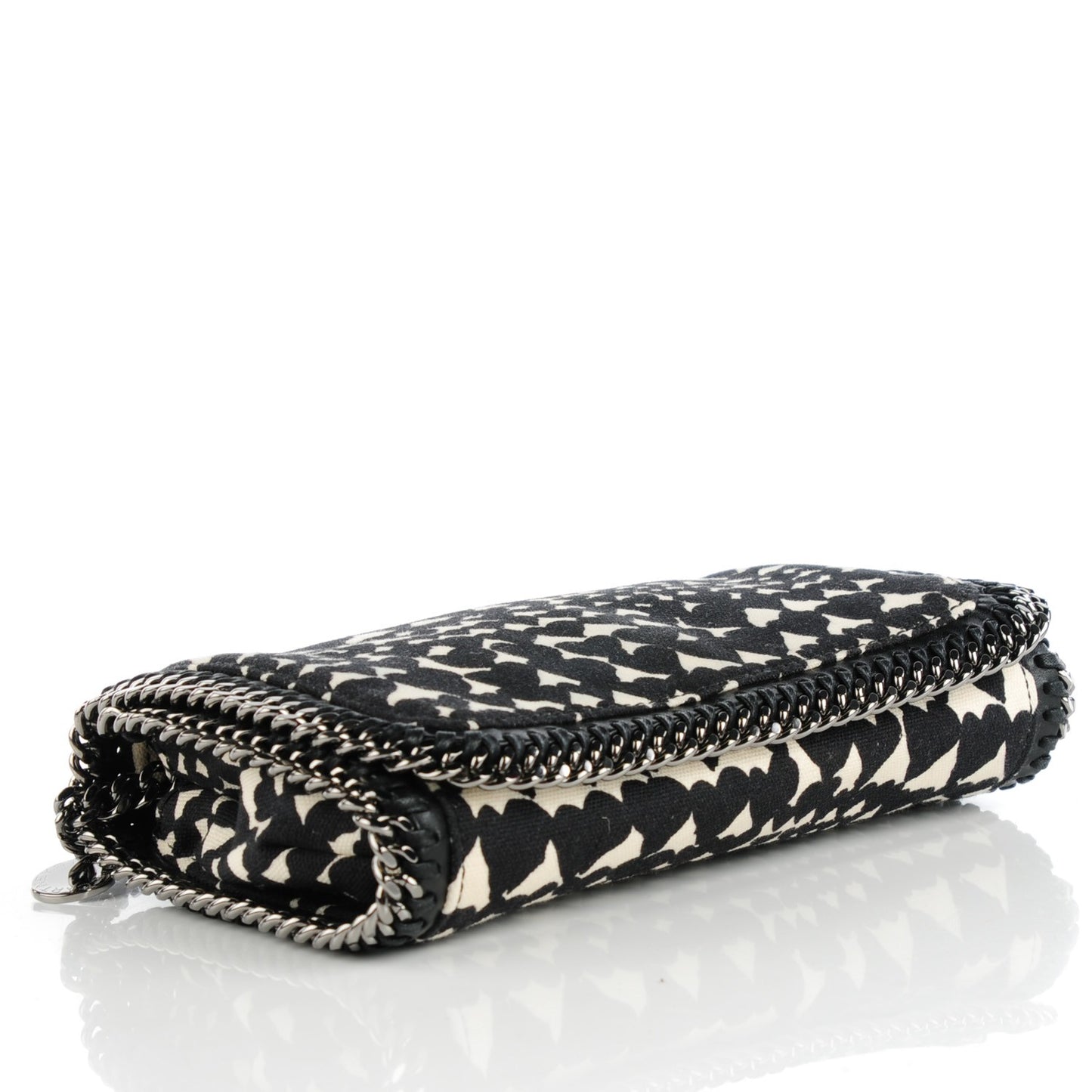 Faux Leather Falabella Hearts Convertible Clutch Black
