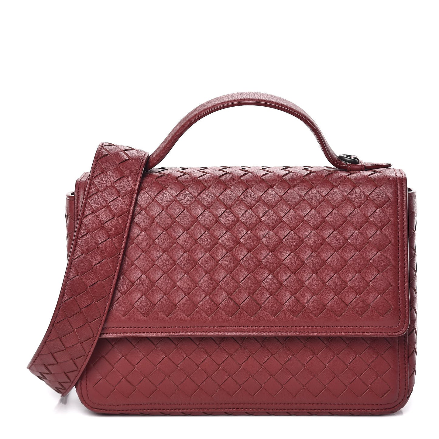 Nappa Intrecciato Alumna Bag China Red