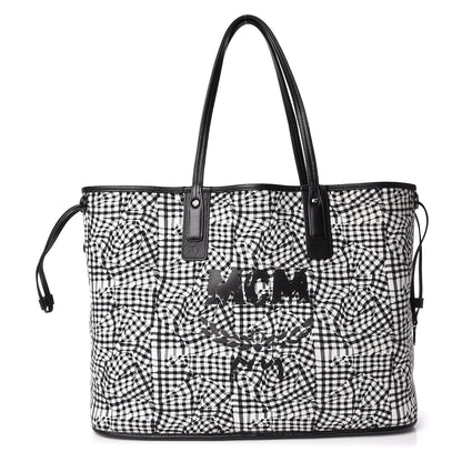 MCM Visetos Large Liz Reversible Shopper Tote Black 3 of 22