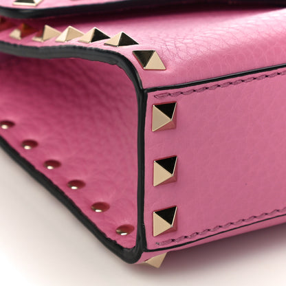 Valentino Garavani Pebbled Calfskin Medium Rockstud Flip Lock Crossbody Bag Ninphea 8 of 9
