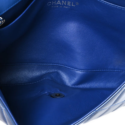 Chanel Patent Quilted Clutch with Chain Flap Blue 4 of 10