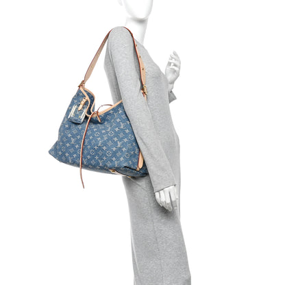 Louis Vuitton Monogram Denim CarryAll MM Blue 2 of 10
