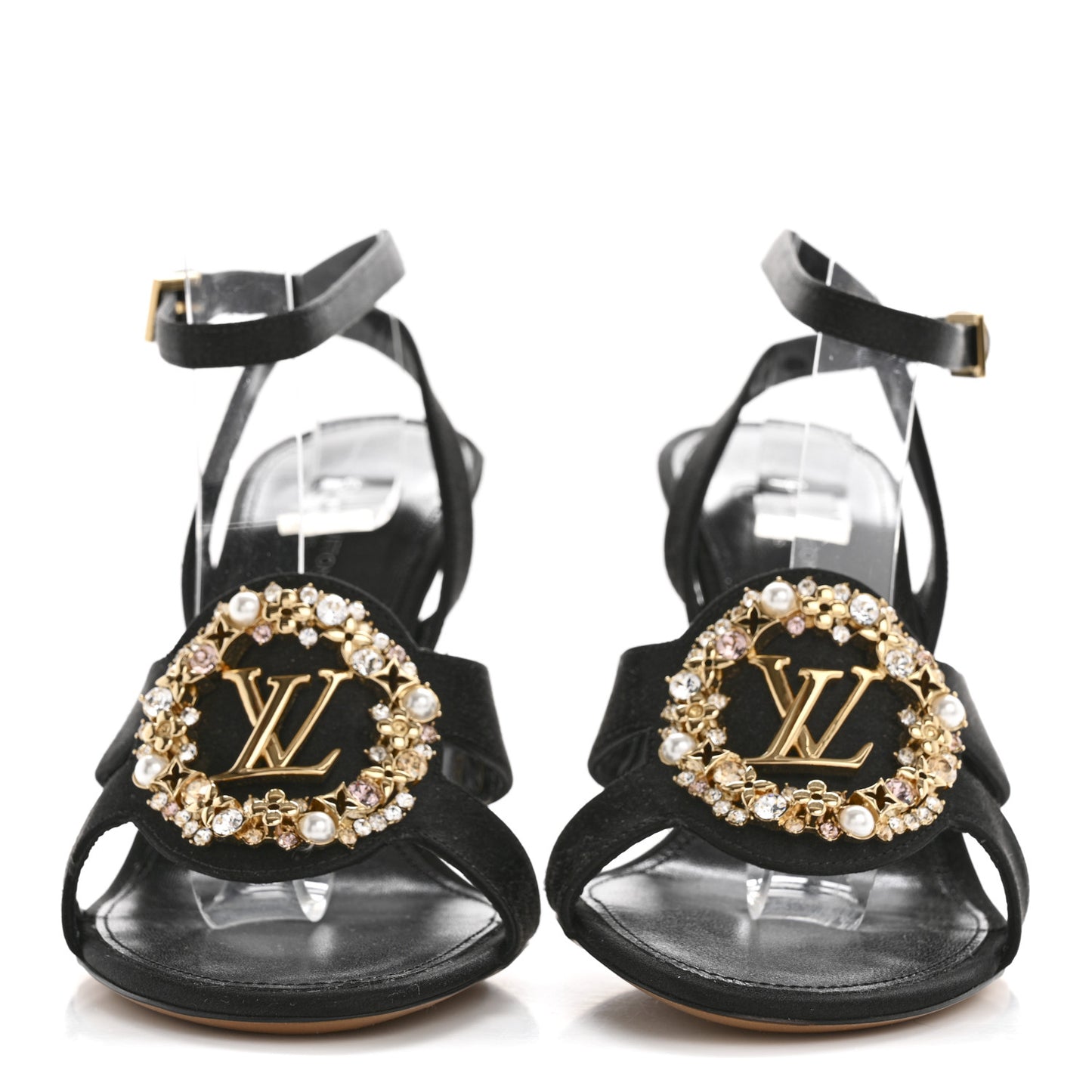 Satin Met Sandal 36.5 Black