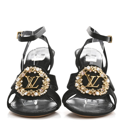 Louis Vuitton Satin Met Sandal 36.5 Black 3 of 10