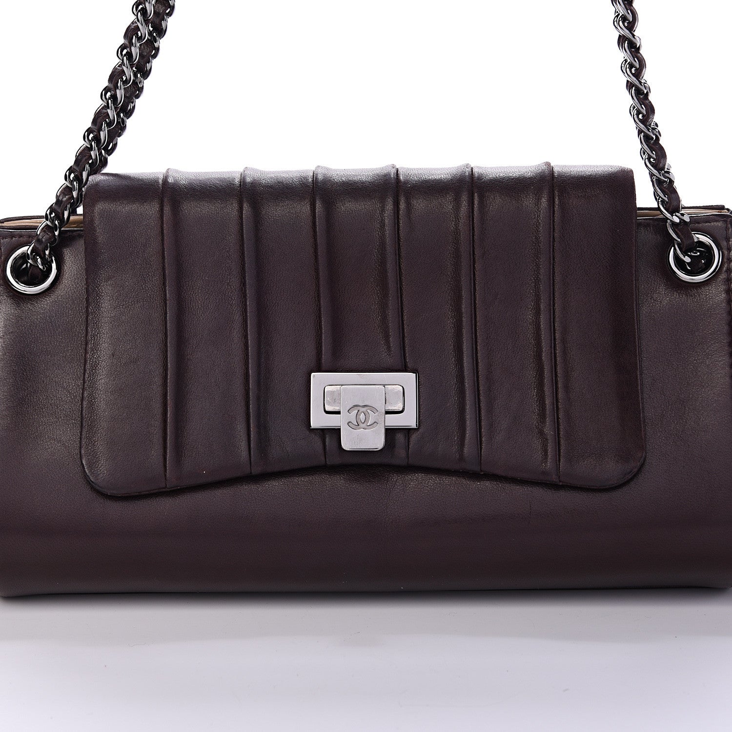 Chanel Lambskin Vertical Quilt Small Accordion Flap Brown 7 of 13