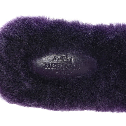 Hermes Woolskin Oran Sandals 40.5 Violet Fonce 6 of 7