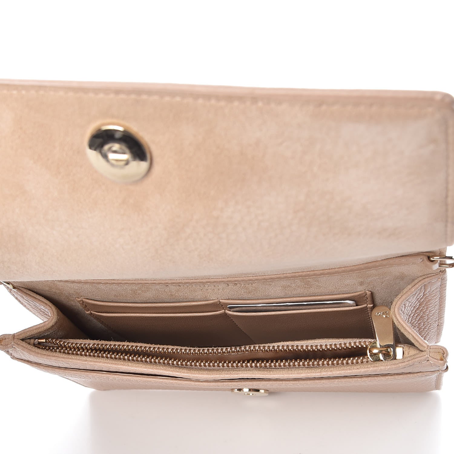 Christian Dior Grained Calfskin Diorama Wallet on Chain Pouch Nude 5 of 7