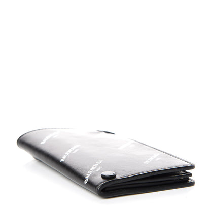 Balenciaga Lambskin Allover Logo Vertical Card Case Black 4 of 6