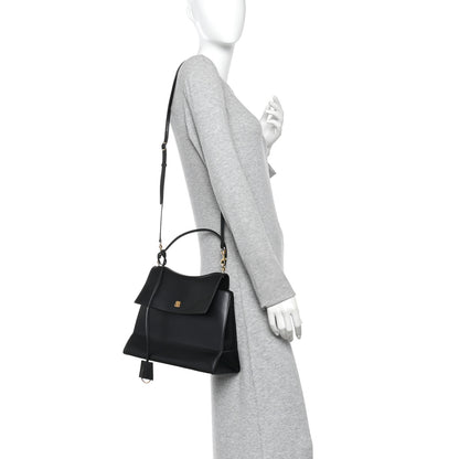 Balenciaga Natural Smooth Calfskin Medium Nano Top Handle Handbag Black 2 of 9