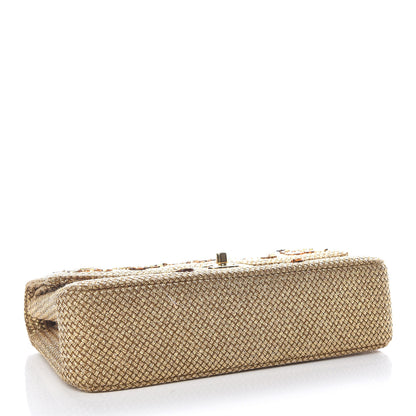 Chanel Tweed Mirror Embellished Medium Double Flap Gold 4 of 13
