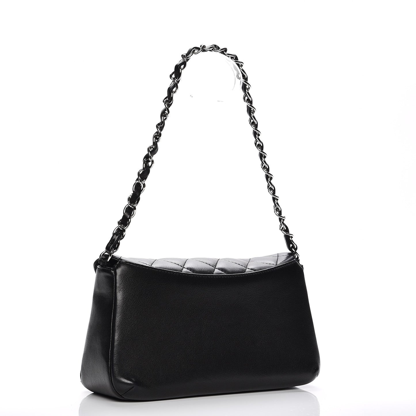 Lambskin Quilted Flap Bag Black