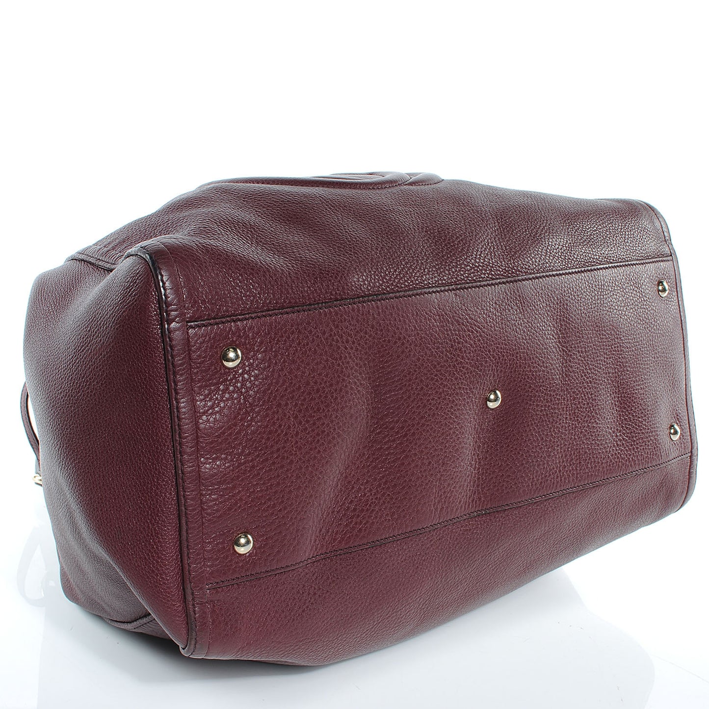 Pebbled Calfskin Large Soho Shoulder Bag Bordeaux