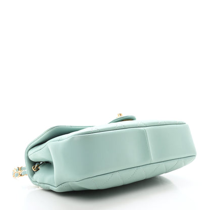 Chanel Lambskin Quilted Medium In The Loop Handle Flap Bag Light Blue 4 of 11