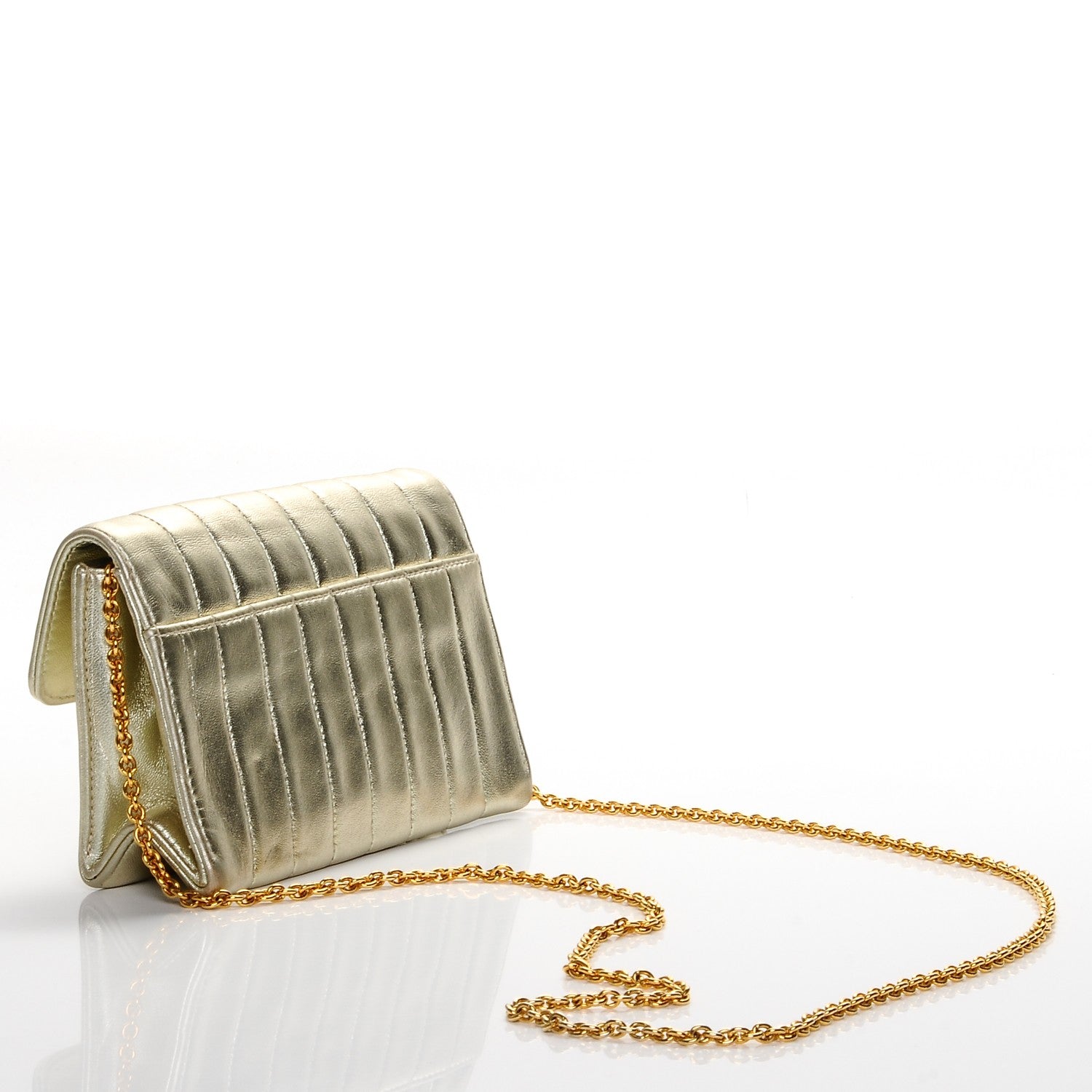 Chanel Lambskin Vertical Quilted Mini Flap Light Gold 3 of 7