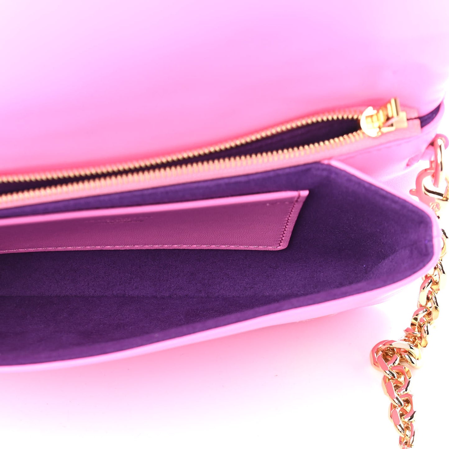 Lambskin Embossed Monogram Vuittamins Pochette Coussin Rose Violet
