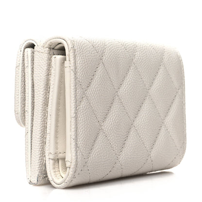 Chanel Caviar Quilted Enamel Coco Casino Double Flap Wallet White 3 of 12
