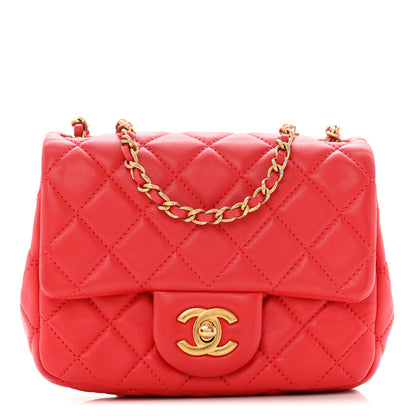 Chanel Lambskin Quilted Mini Pearl Crush Flap Red 1 of 12