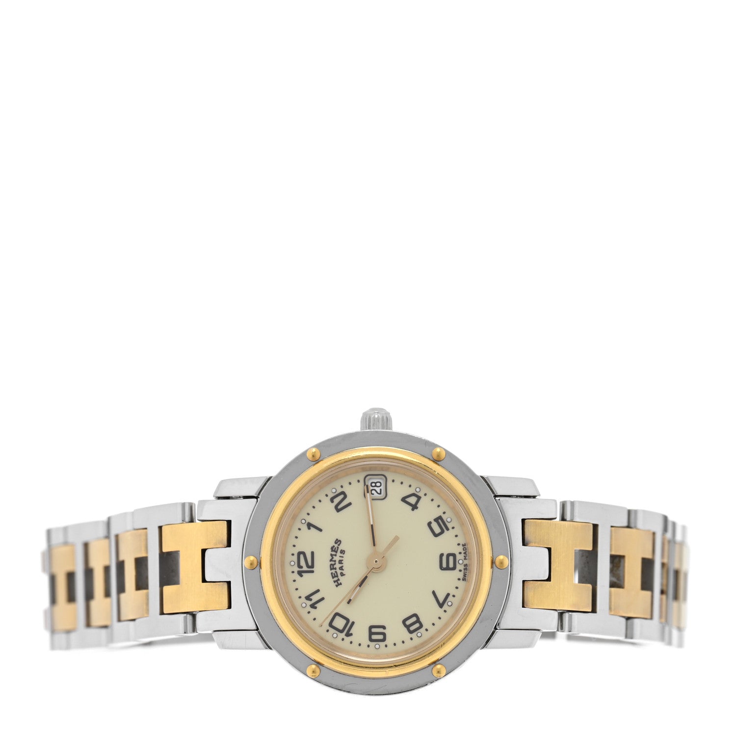 Hermes Stainless Steel 24mm Clipper Quartz Watch Gold 2 of 4
