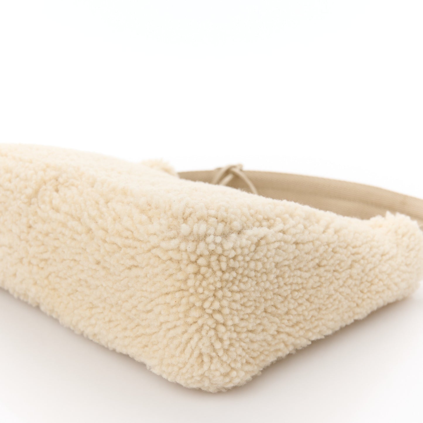 Shearling Mini Re-Edition 2000 Bag Ecru