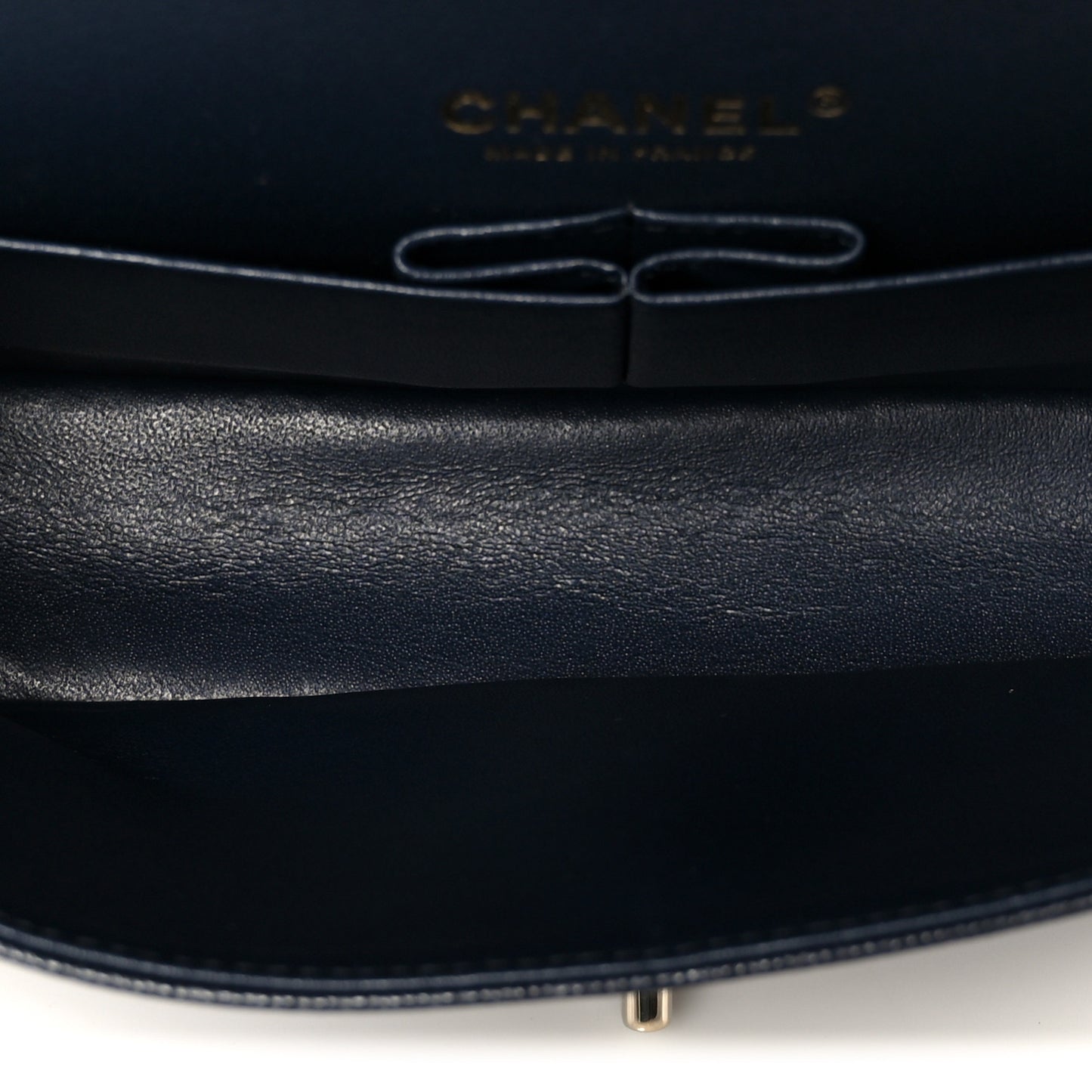 Caviar Quilted Medium Double Flap Navy