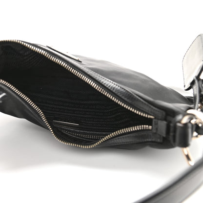 Prada Tessuto Nylon Calfskin Bag Black 5 of 9