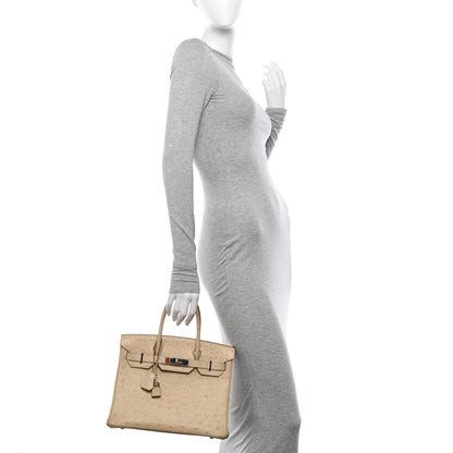 Hermes Ostrich Birkin 30 Parchemin 2 of 17