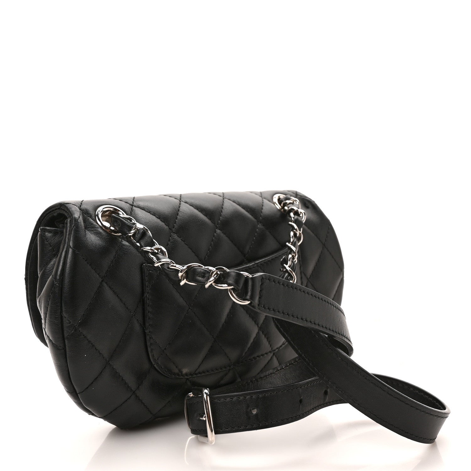 Chanel Calfskin Quilted CC Uniform Flap Belt Bag Black 3 of 9