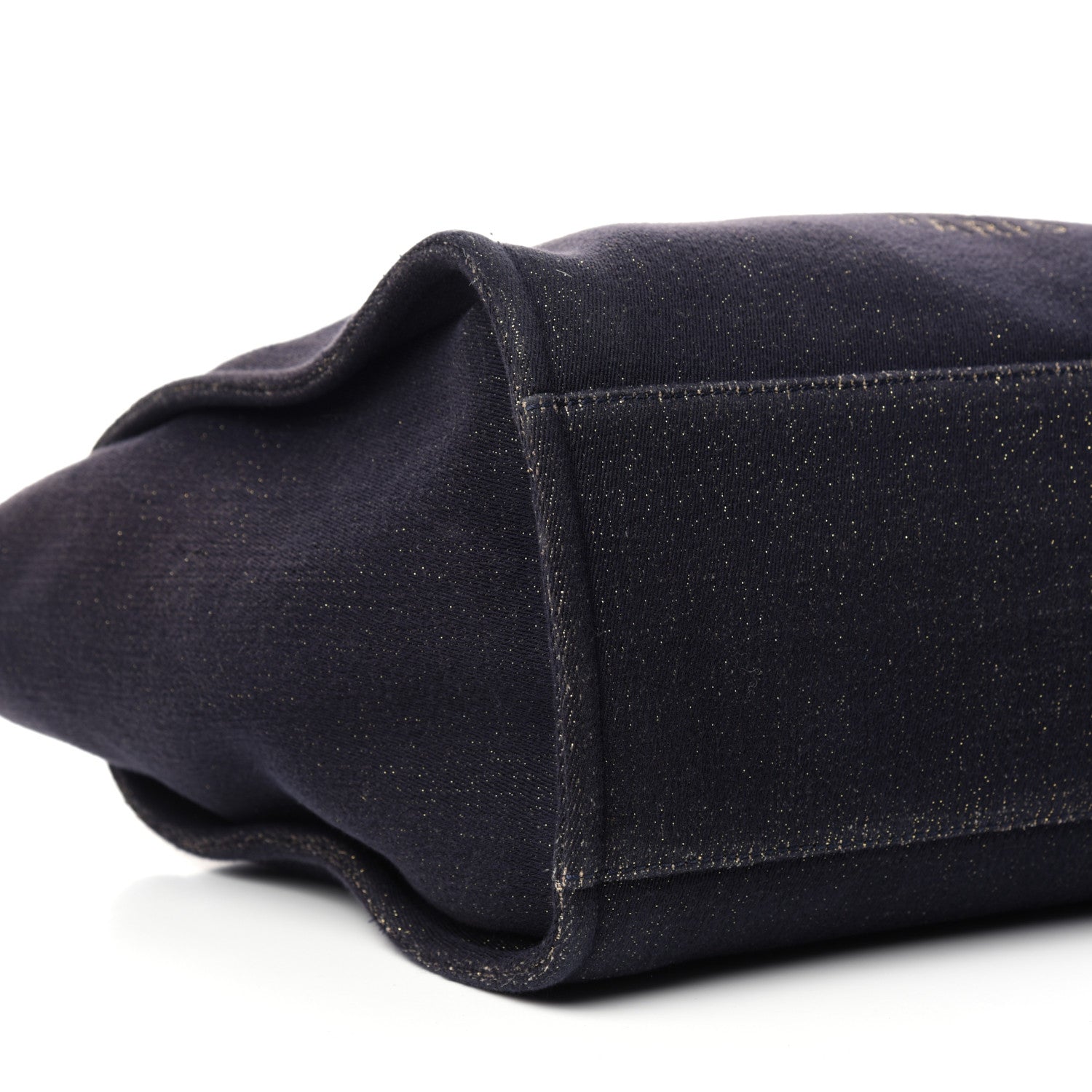 Chanel Lurex Canvas Medium Deauville Tote Navy Blue Gold 8 of 10