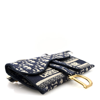 Christian Dior Oblique Slim Saddle Pouch Blue 3 of 8