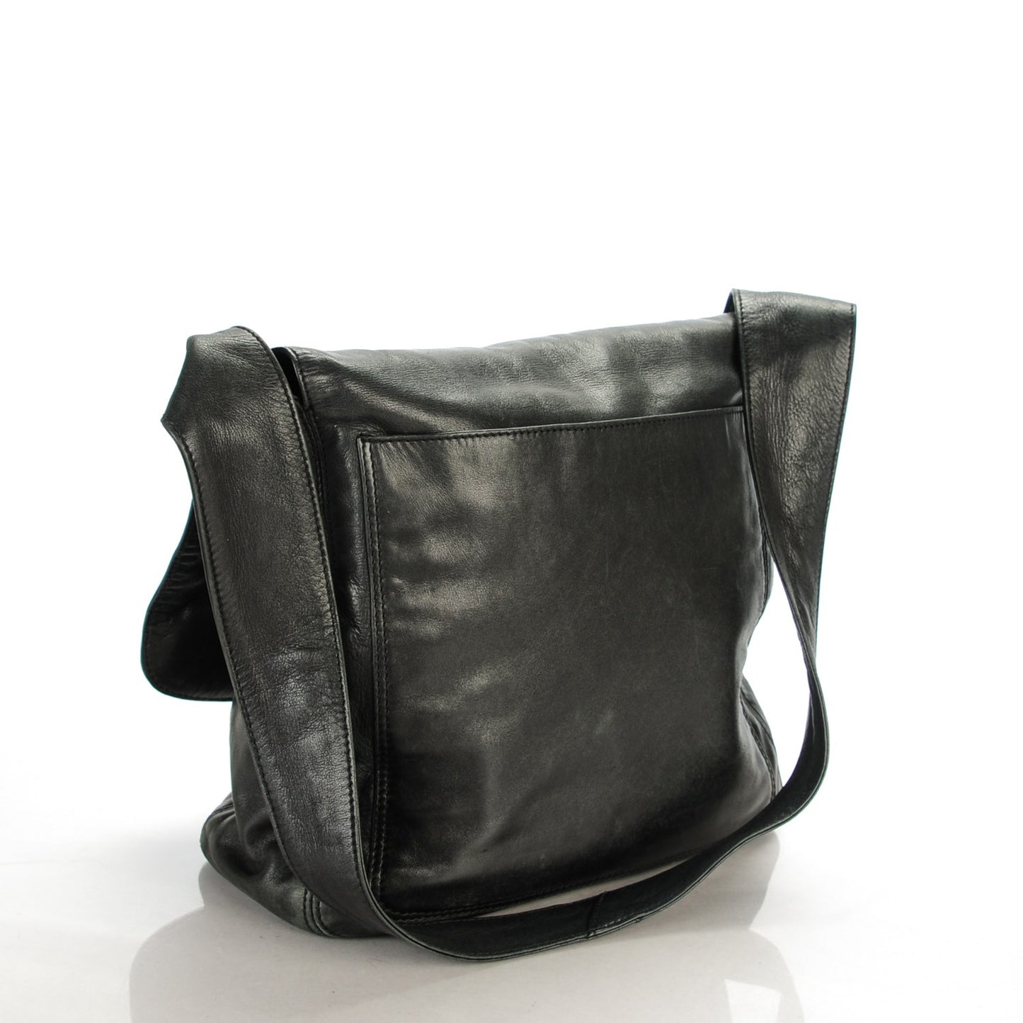 Lambskin Quilted CC Flap Shoulder Bag Black