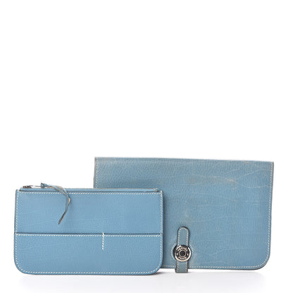 Hermes Togo Dogon Duo Wallet Blue Jean 3 of 11