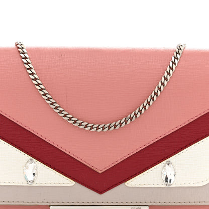 Fendi Vitello Elite Crystal Eye Monster Tube Wallet on Chain Grigio Polvere Ribes Multicolor 8 of 14