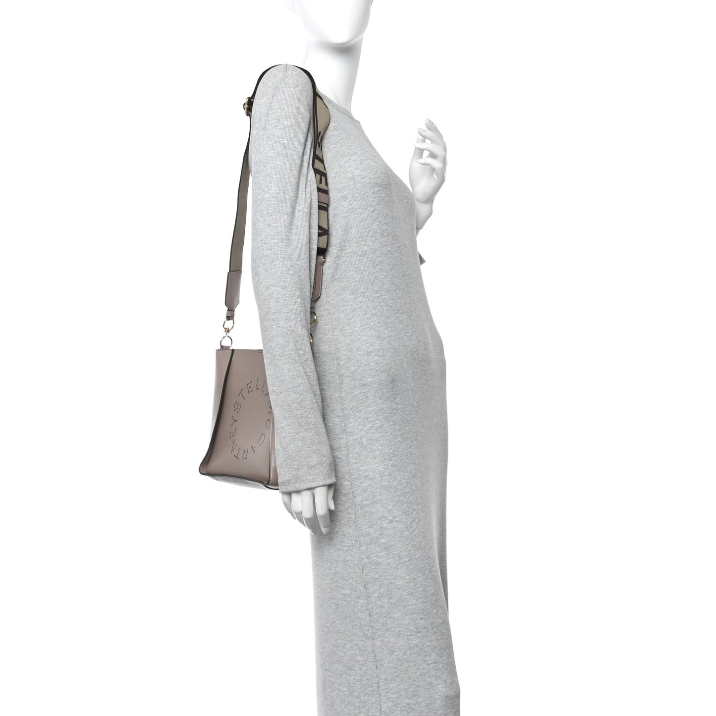 Eco Alter Nappa Perforated Logo Mini Crossbody Dark Taupe