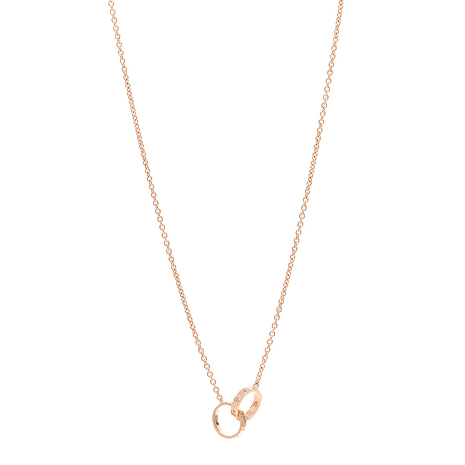 Cartier 18K Pink Gold Interlocking LOVE Necklace 1 of 6