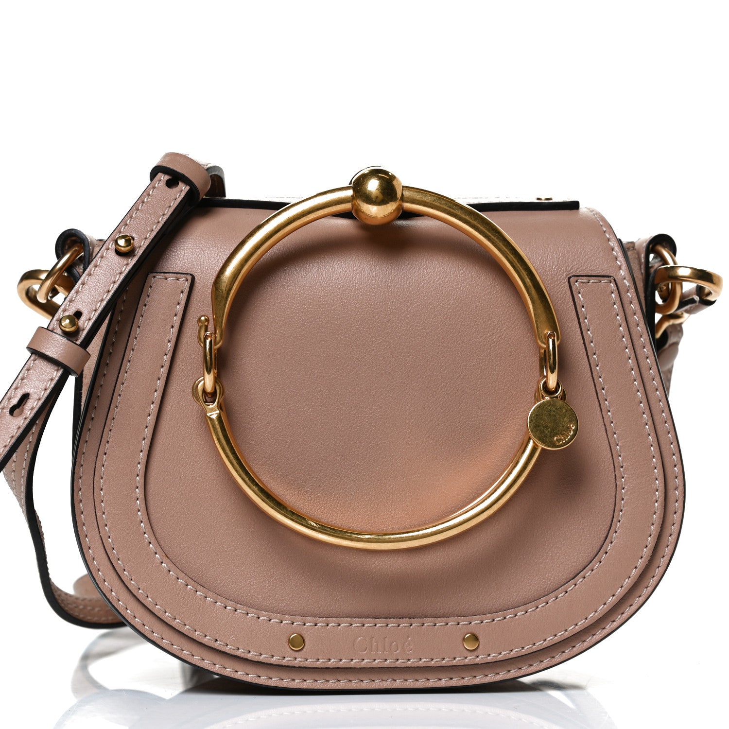 Chloe Calfskin Suede Small Nile Bracelet Bag Biscotti Beige 9 of 11