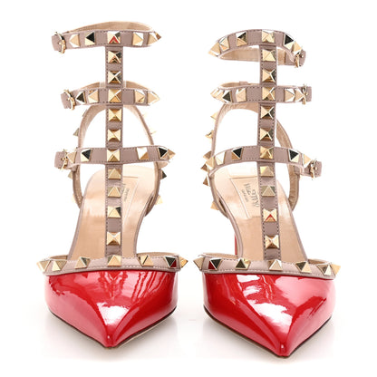 Valentino Garavani Patent Nappa Rockstud Ankle Strap 65mm Pumps 35 Rosso Valentino Poudre 3 of 10