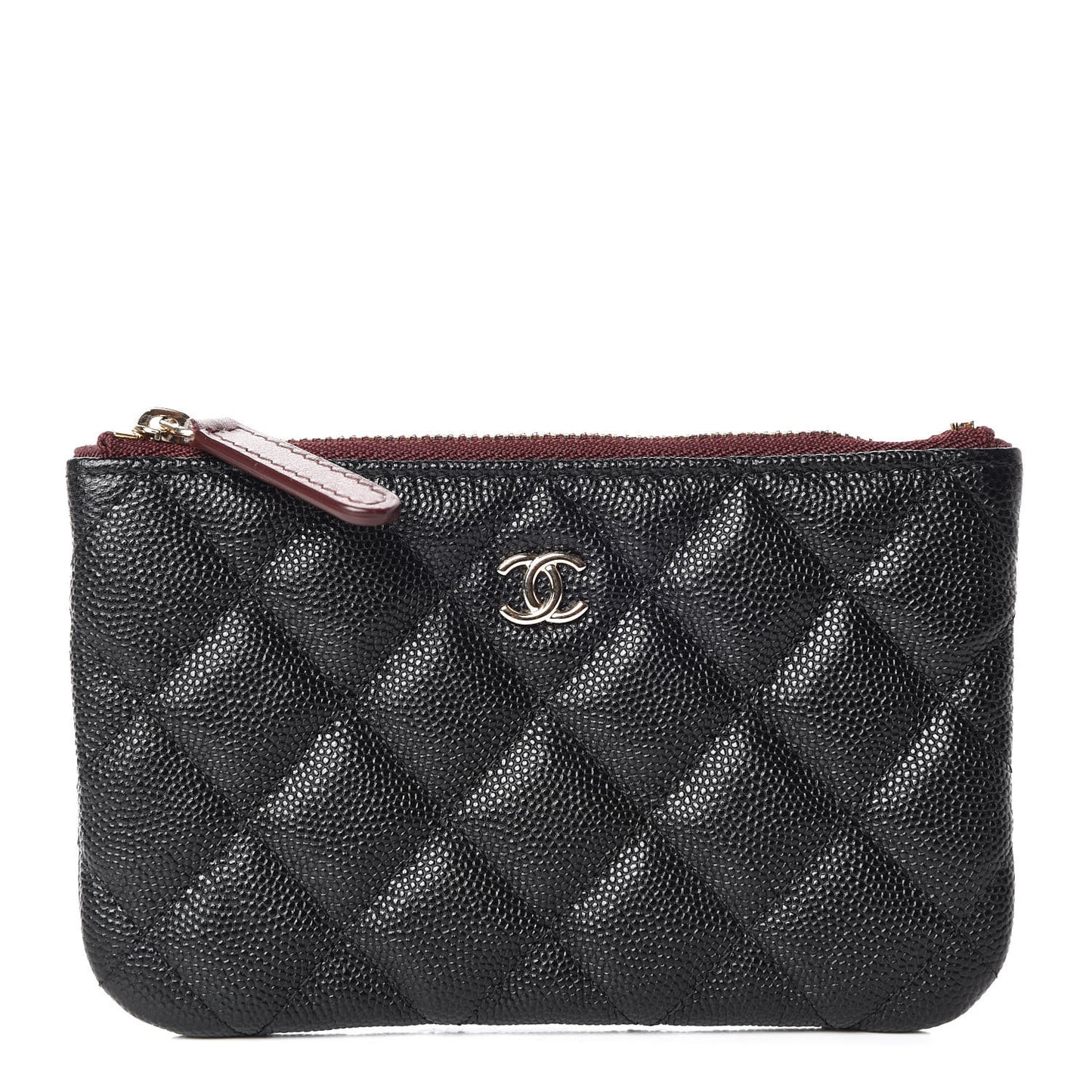 Caviar Quilted Small Cosmetic Case Black