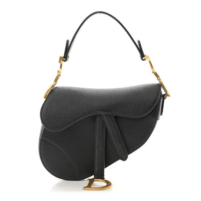 Christian Dior Grained Calfskin Mini Saddle Bag Black 1 of 10