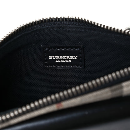 Burberry Calfskin Suede House Check Clutch Black 6 of 8