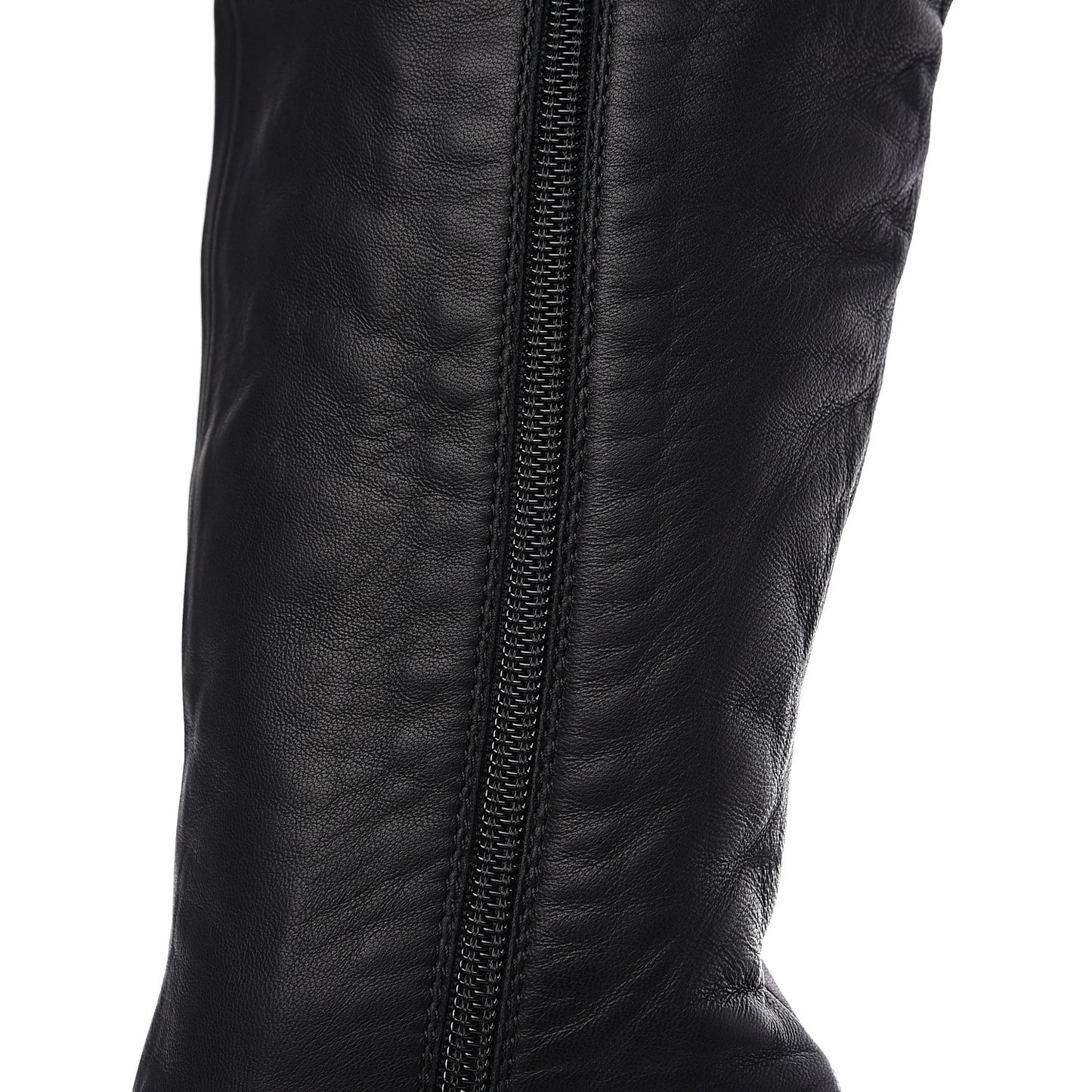 Calfskin Over The Knee Boots 39.5 Black