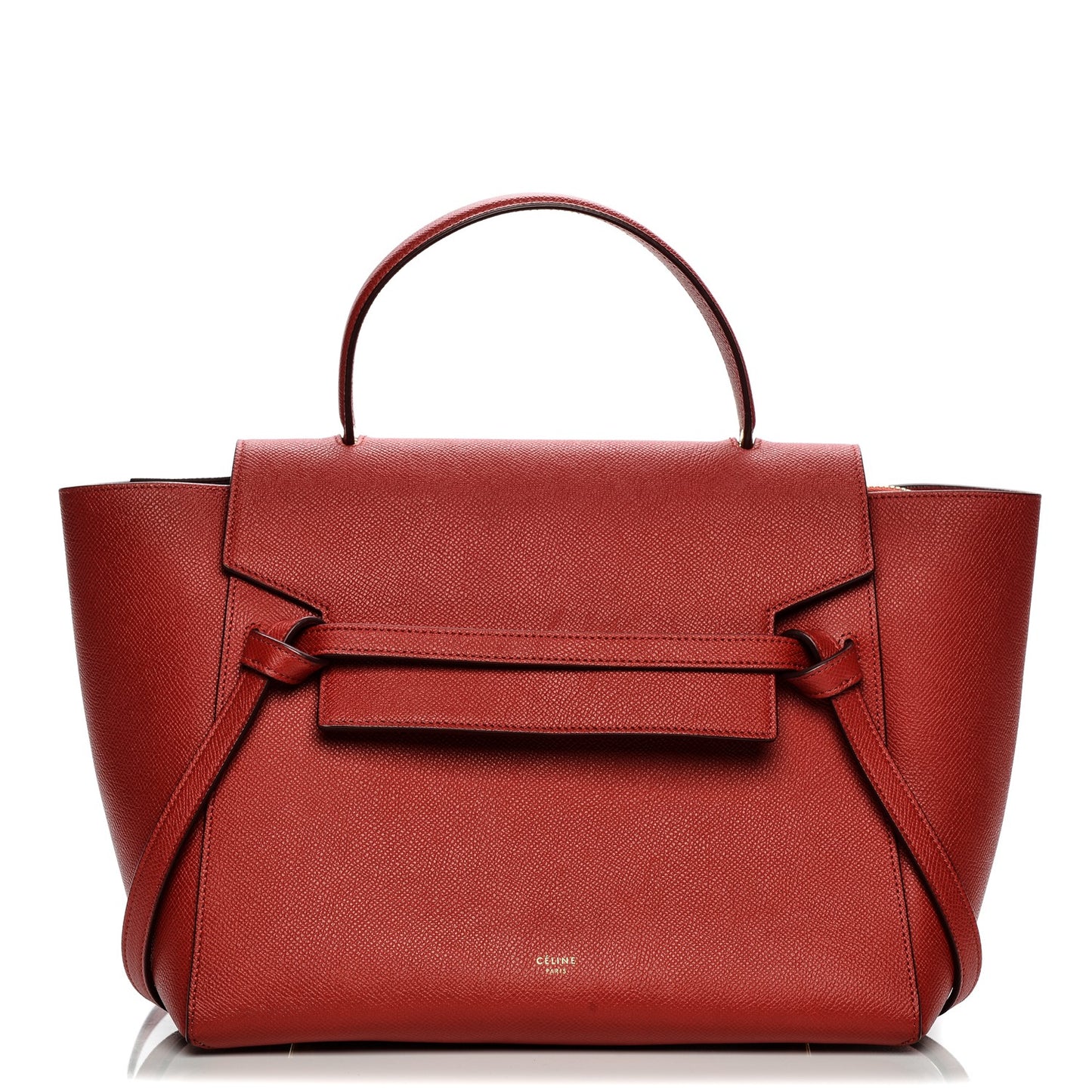 Drummed Calfskin Small Belt Bag Vermillion