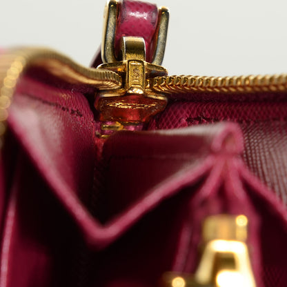 Prada Saffiano Metal Zip Around Wallet Ibisco 18 of 18